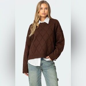 Edikted Cass Oversized Textured Knit Sweater